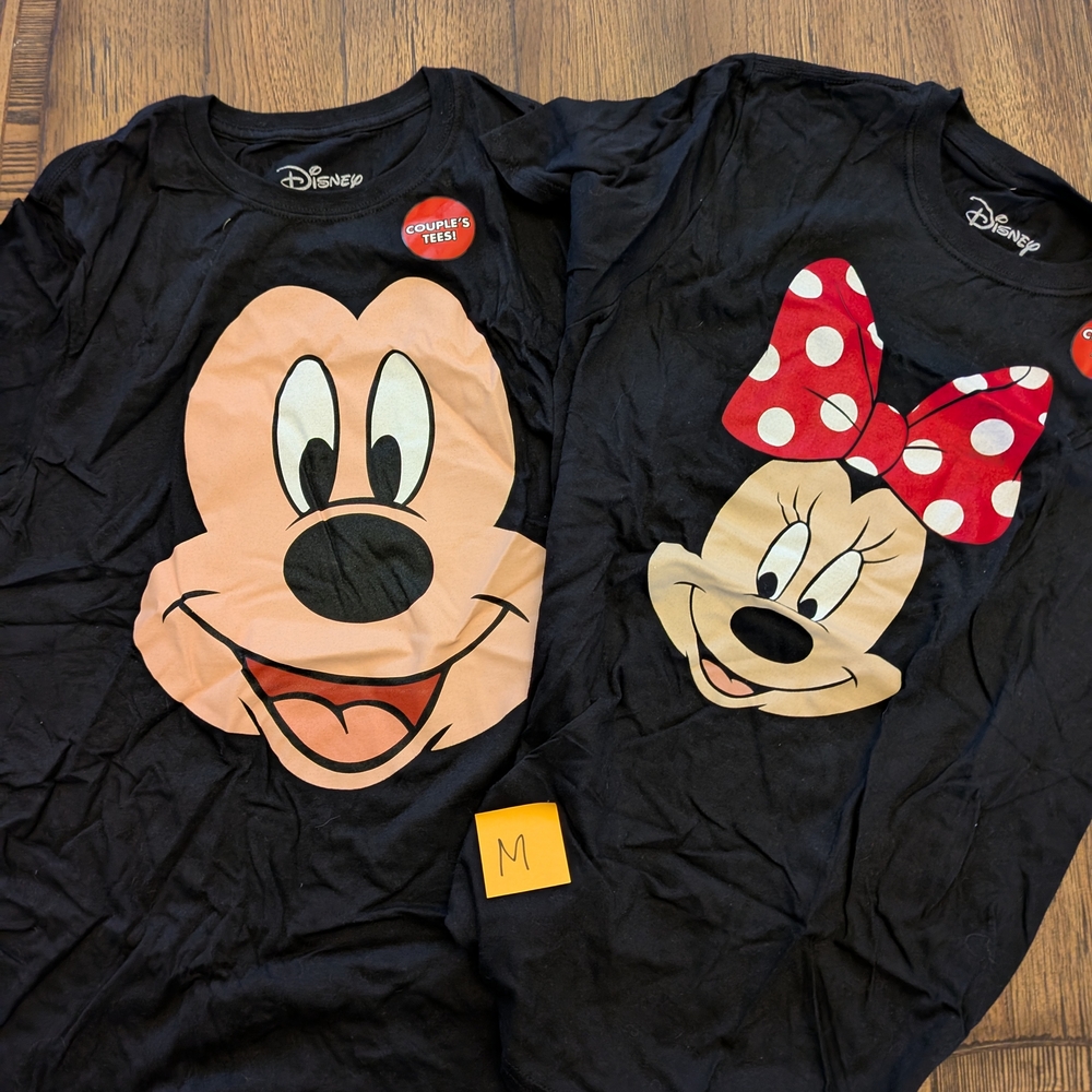 Disney Mickey and Minnie Mouse Black T-Shirts